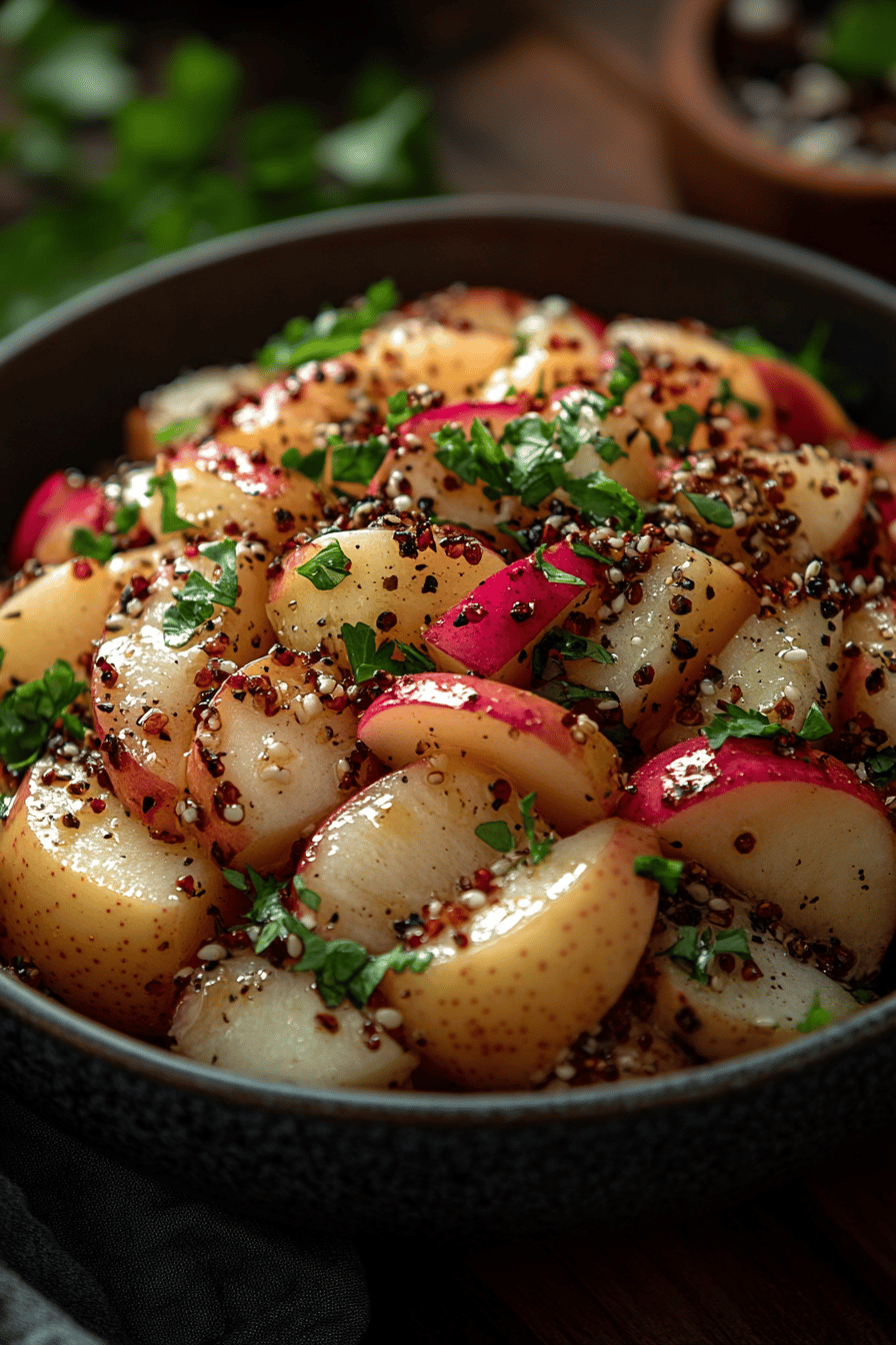 Salade Croquante de Chou Rouge et Pomme Final Dish Presentation