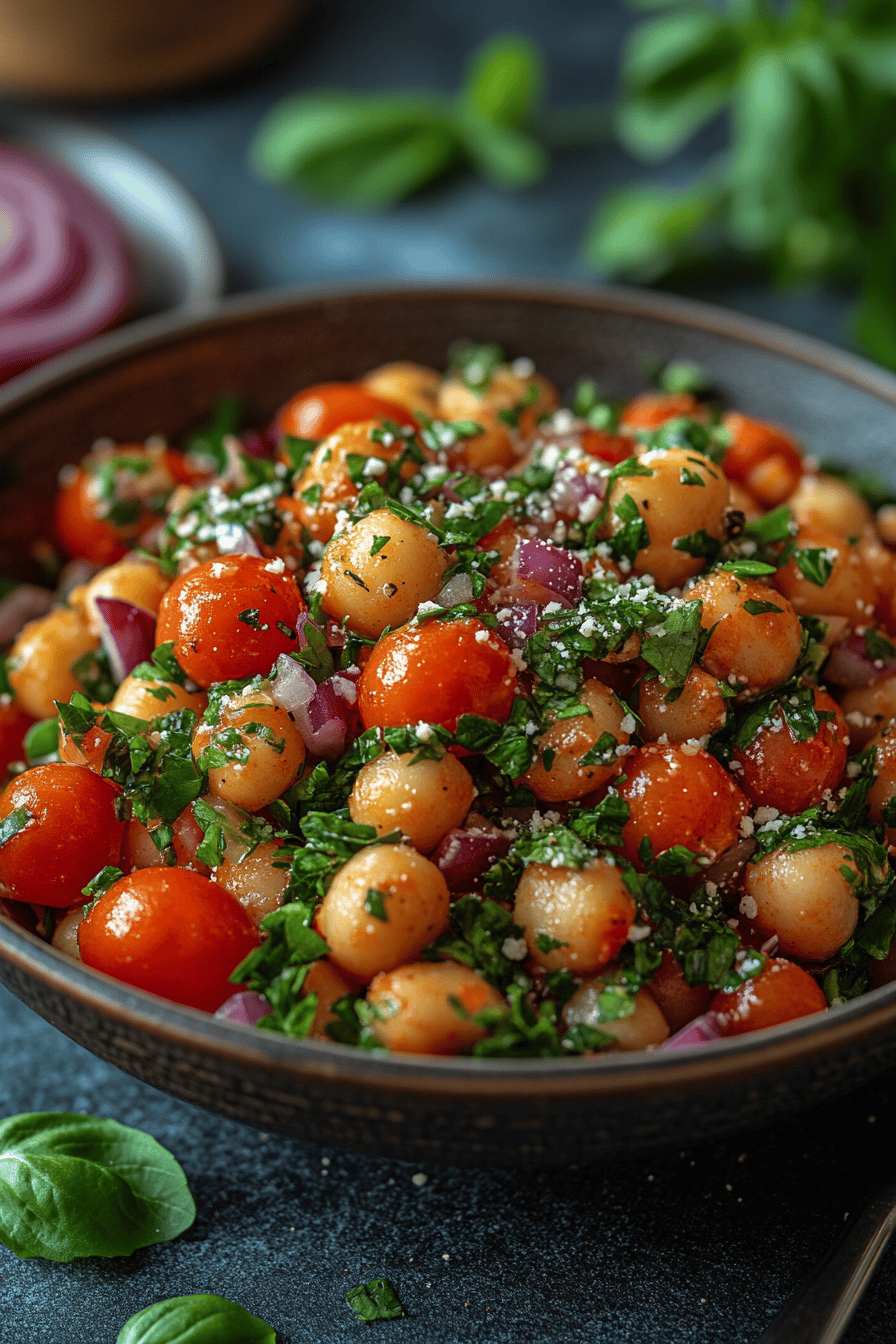 Salade Grecque de Pois Chiches Fraîche et Savoureuse ingredients