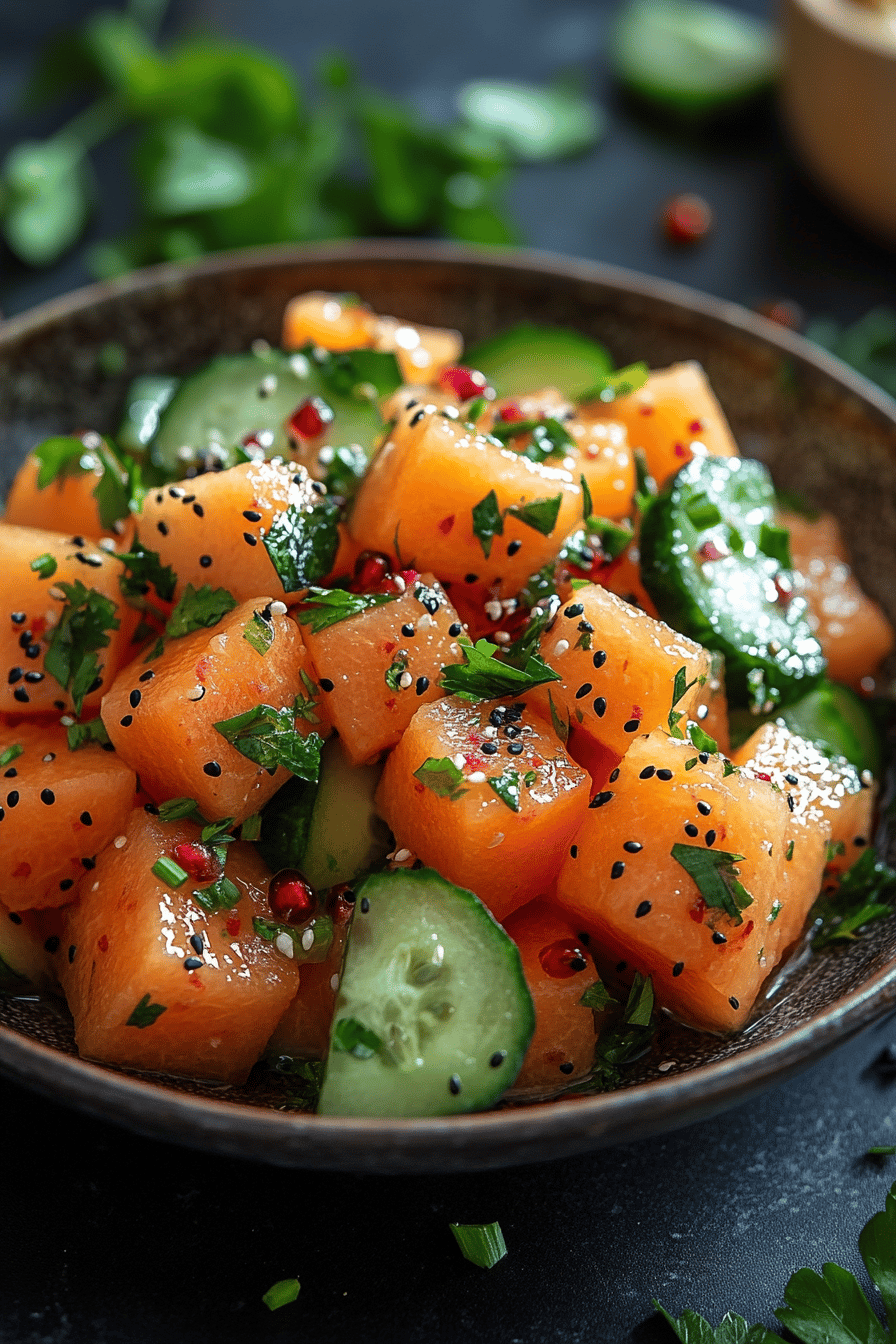 Salade Melon-Concombre Fraîcheur Estivale ingredients