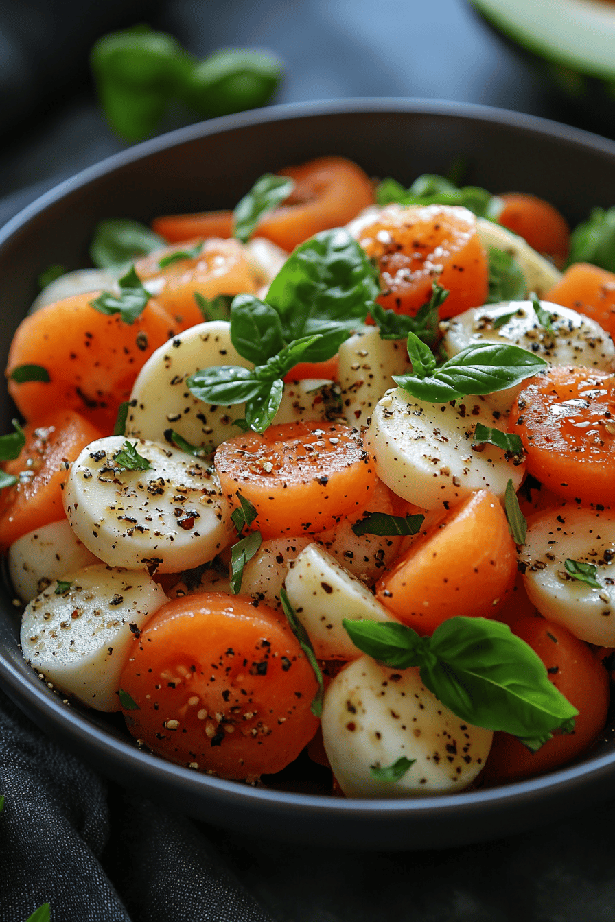 Salade Melon-Mozzarella Fraîcheur Estivale ingredients