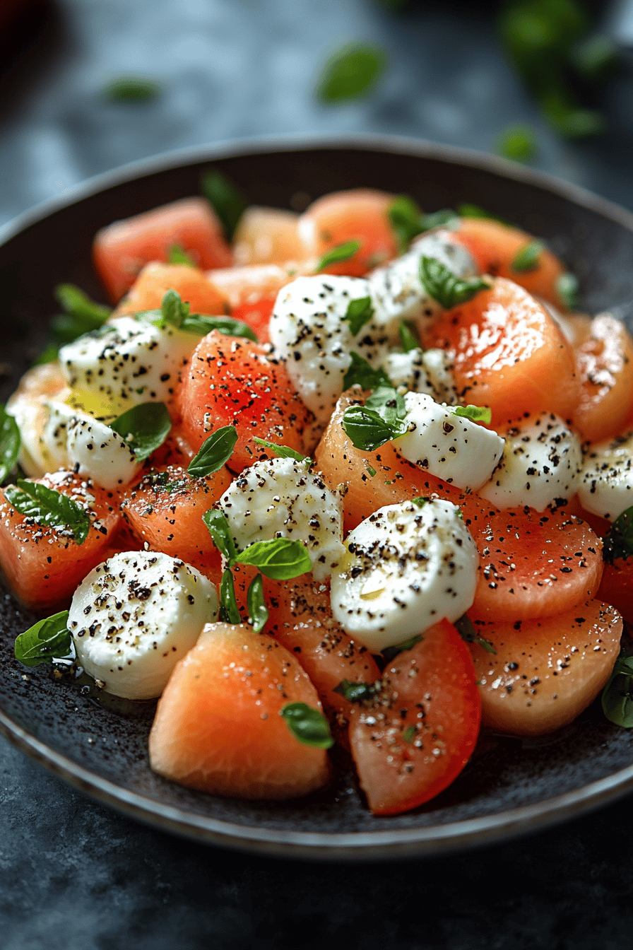 Salade Melon-Mozzarella Fraîcheur Estivale