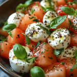 Salade Melon-Mozzarella-Jambon Fraîcheur Estivale