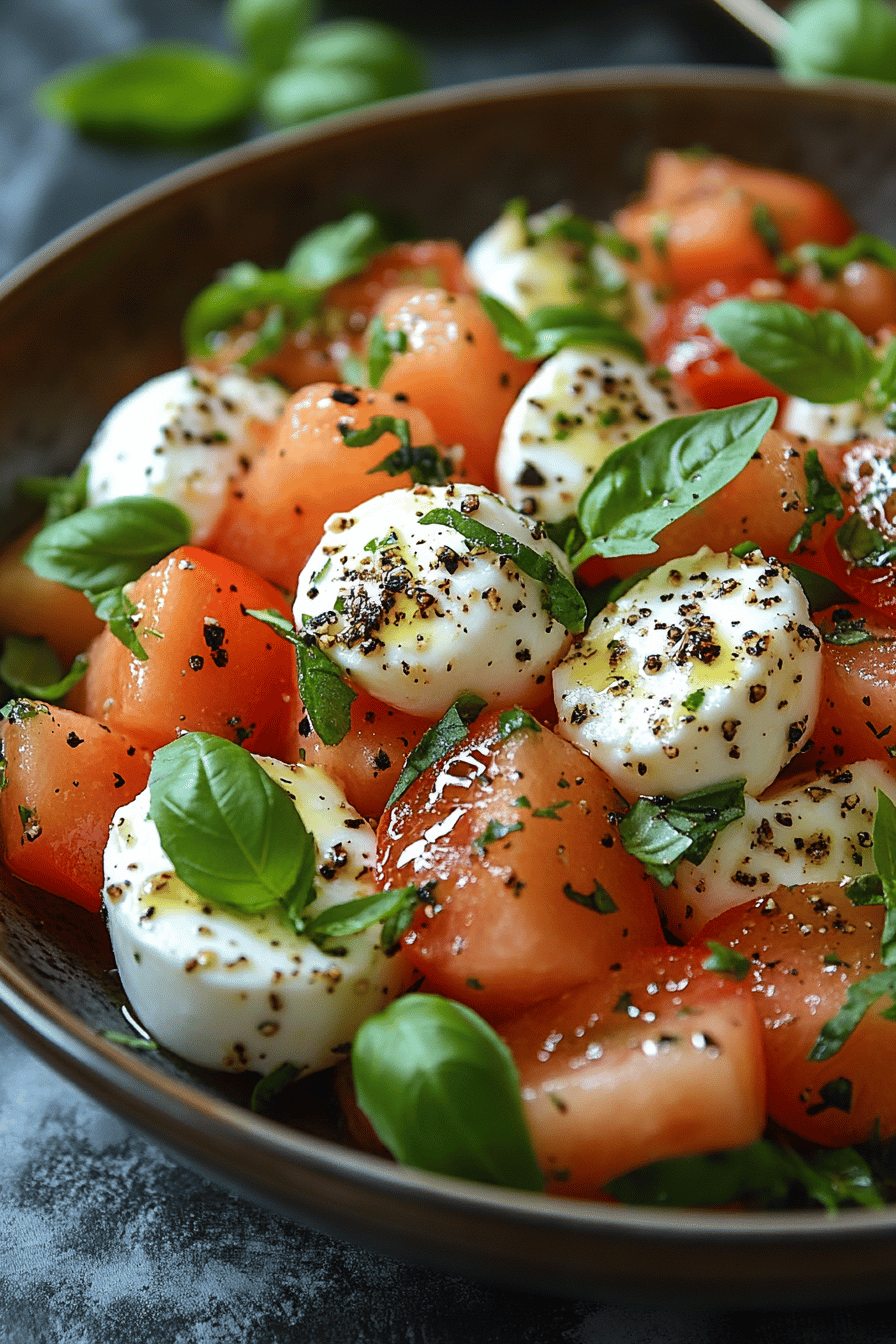 Salade Melon-Mozzarella-Jambon Fraîcheur Estivale