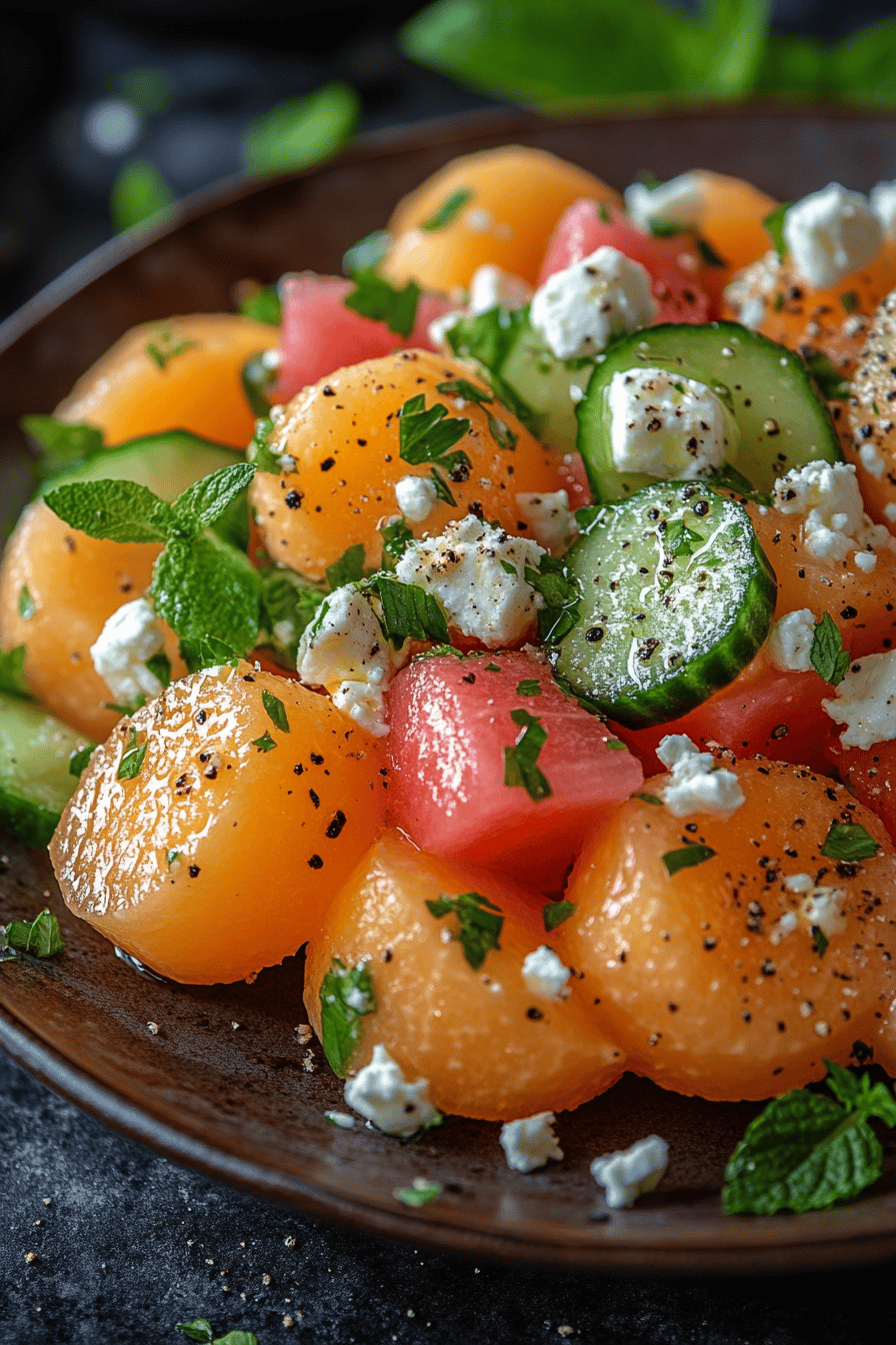 Salade Melon et Concombre Fraîcheur Estivale ingredients