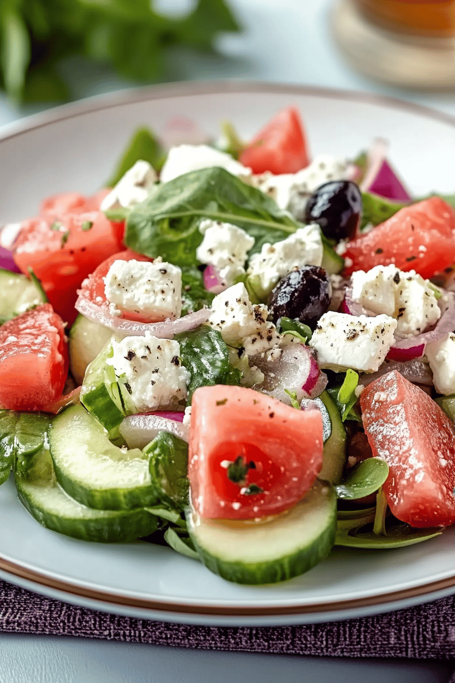 Salade Pasteque, Concombre et Feta