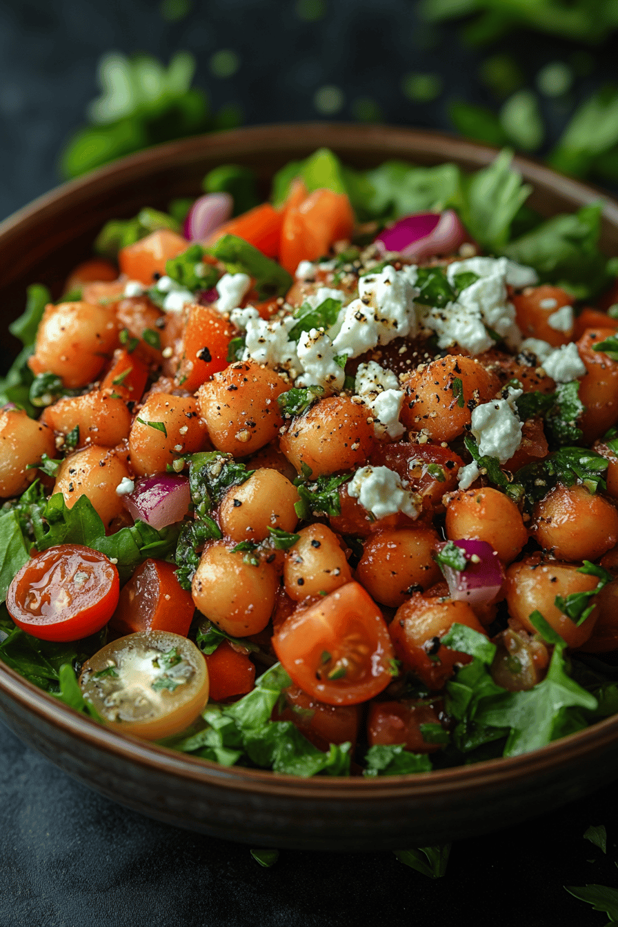 Salade Pois Chiches et Feta Saveurs Méditerranéennes d'Automne ingredients