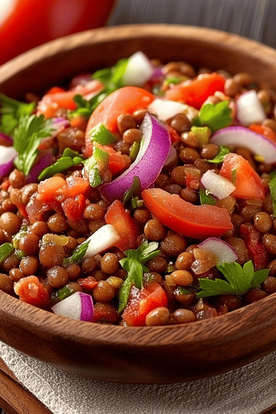 Salade de Lentilles Corail: Idéale pour l'Été Final Dish Presentation