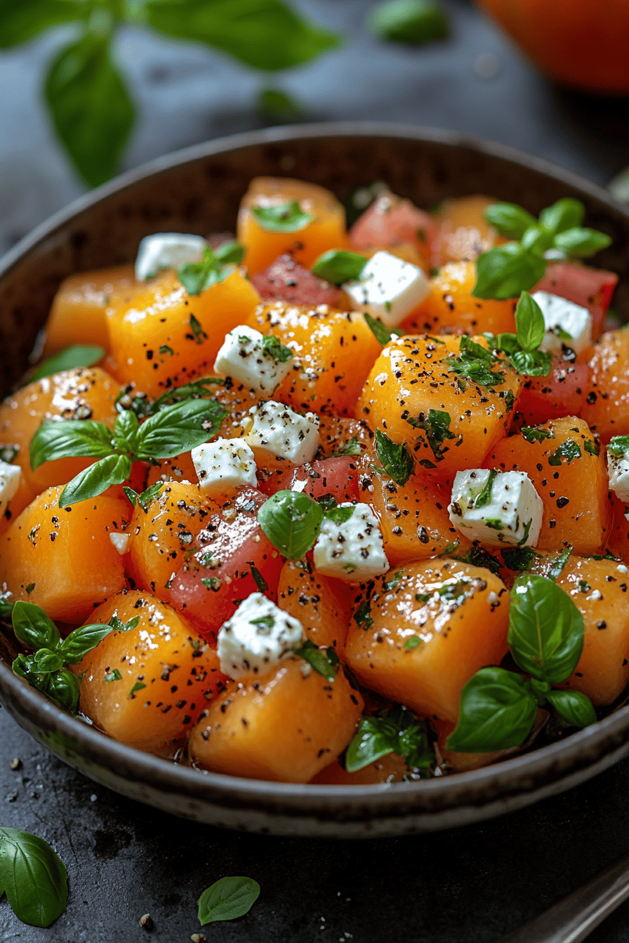 Salade de Melon Concombre et Feta Fraîcheur Estivale