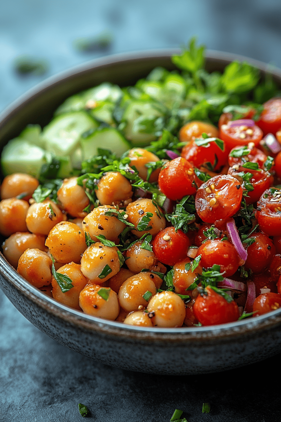 Salade de Pois Chiches et Légumes Un Rayon de Soleil dans l'Assiette ingredients