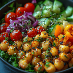Salade d'orge perlé et légumes grillés Recette végane estivale