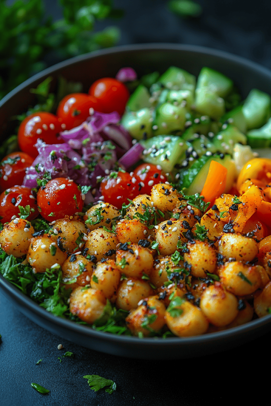 Salade d'orge perlé et légumes grillés Recette végane estivale