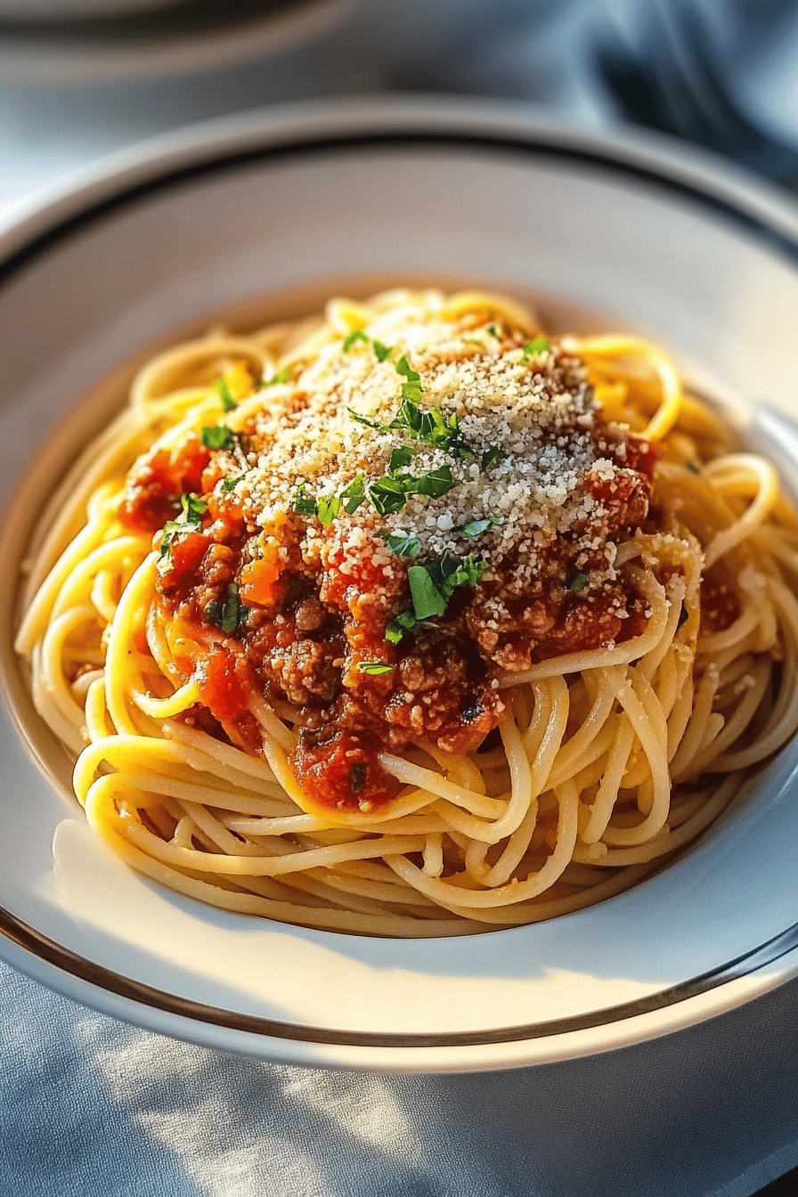 Spaghetti Bolognaise Maison: Un Vrai Régal Familial Final Dish Presentation