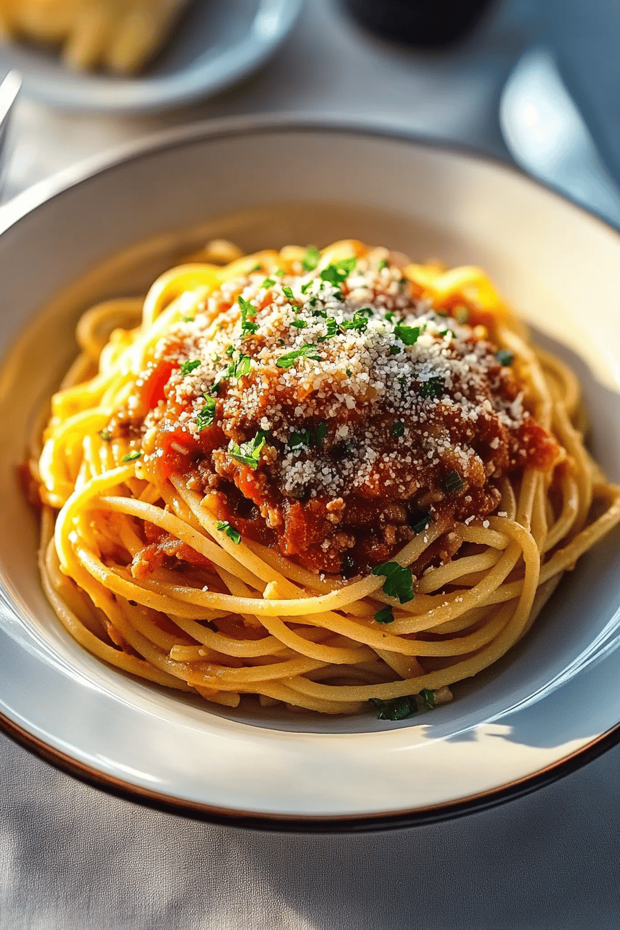 Spaghetti Bolognaise Maison: Un Vrai Régal Familial Final Dish Presentation