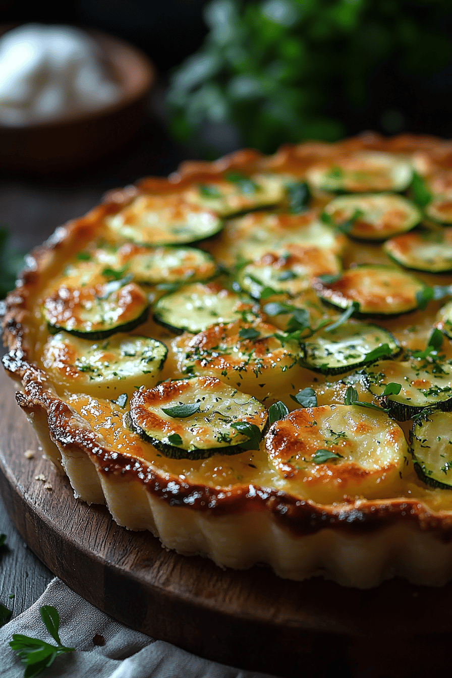 Tarte Courgettes Mozzarella Gourmandise Salée Craquante Final Dish Presentation