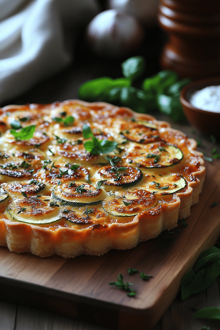 Tarte Courgettes Mozzarella Gourmandise Salée Craquante Final Dish Presentation