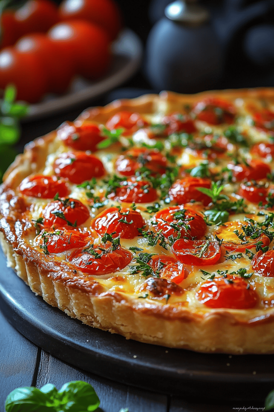 Tarte Fine aux Tomates Élégance Française Croustillante Final Dish Presentation