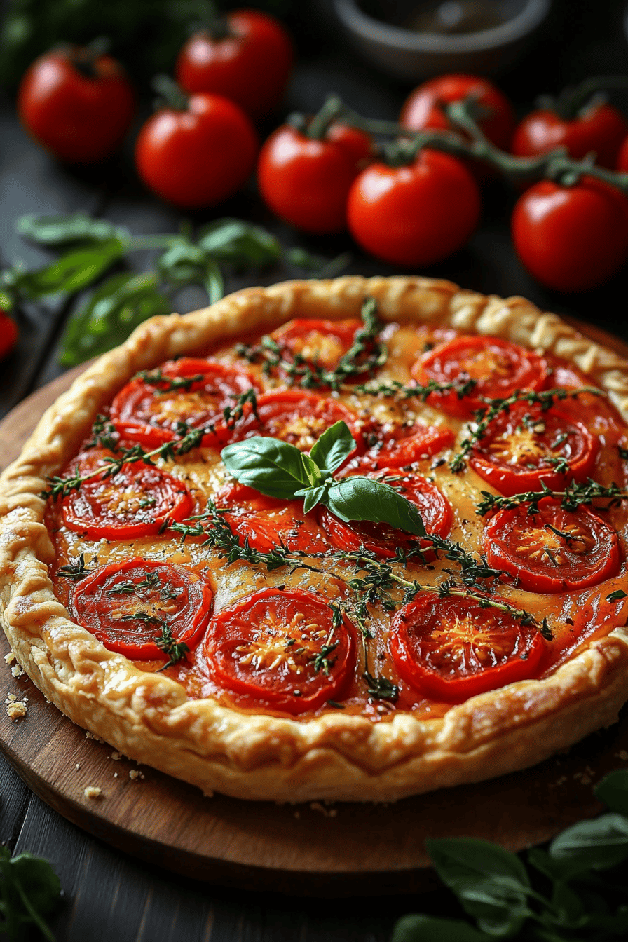 Tarte Fine aux Tomates Élégance Française Croustillante