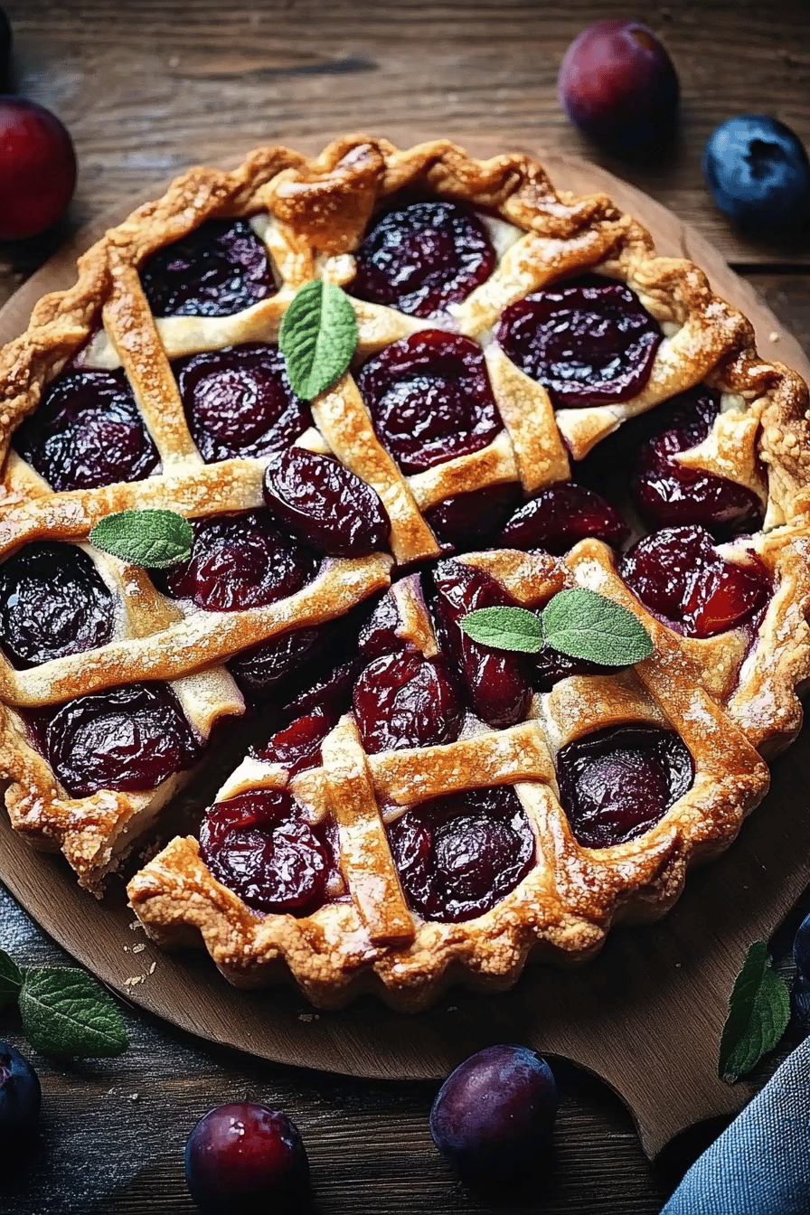 Tarte Quadrillée aux Prunes: Un Dessert Été Simple et Savoureux Final Dish Presentation