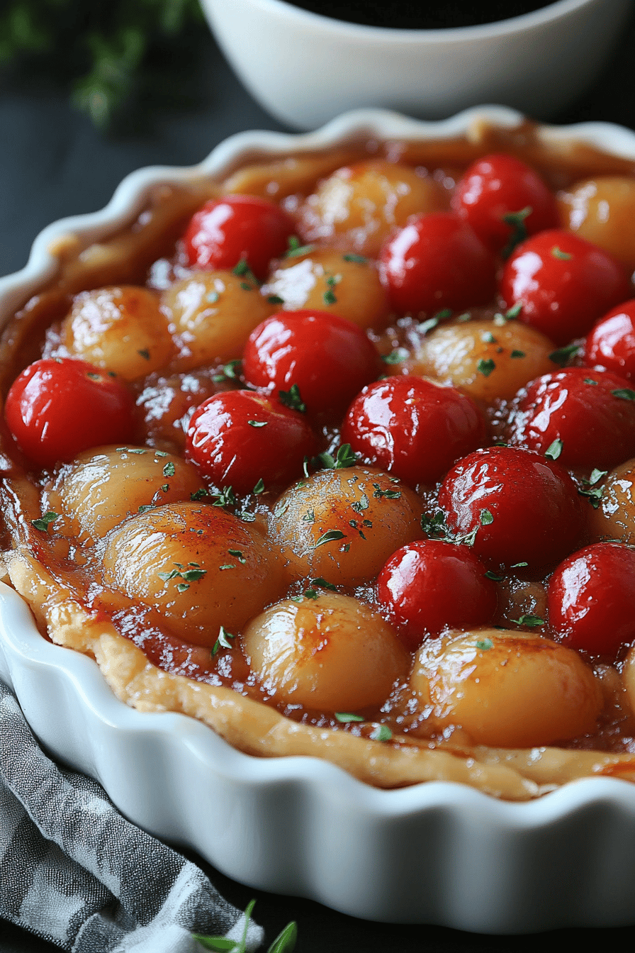 Tarte Tatin aux Tomates Cerises Final Dish Presentation
