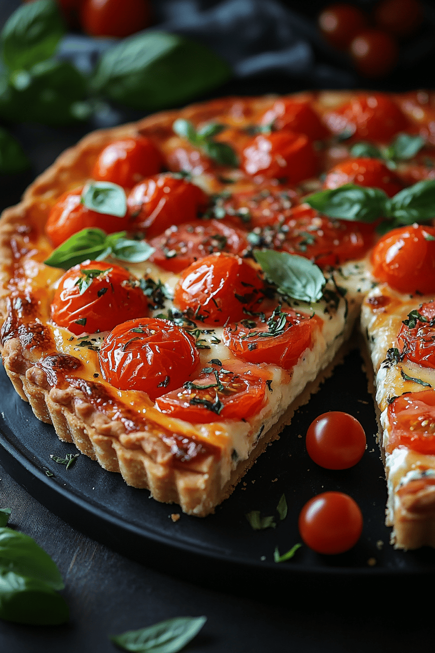 Tarte Tomate Ricotta  Le Salut Estival de vos Dîners Final Dish Presentation