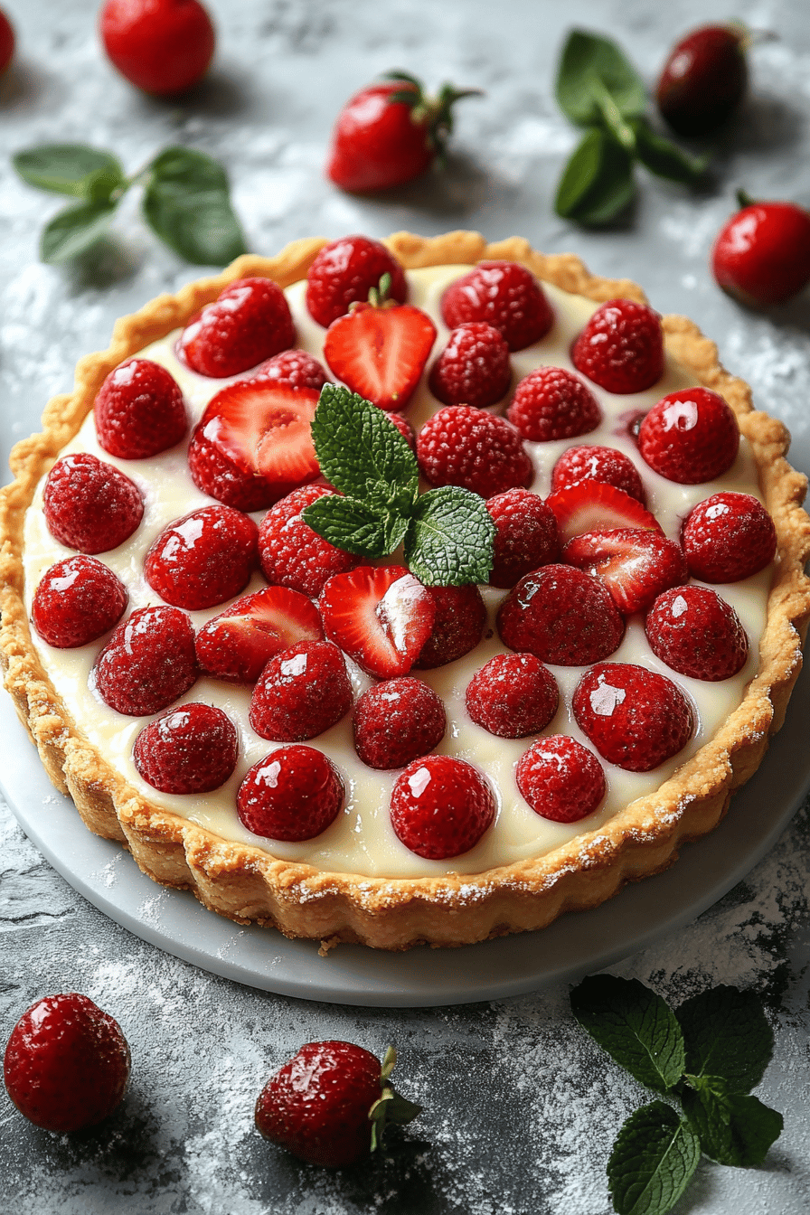 Tarte aux Fraises Rapide et Délicieuse Final Dish Presentation