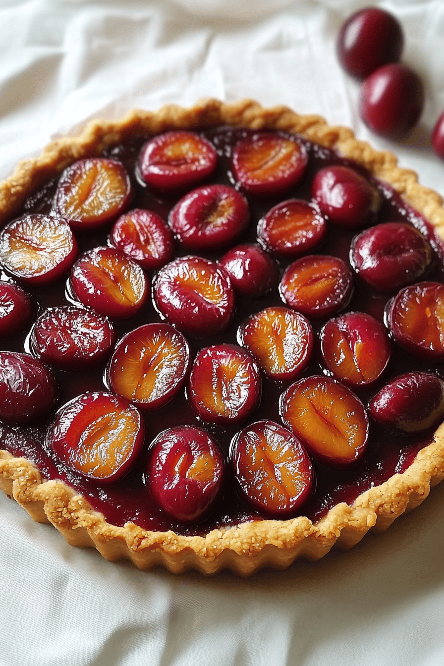 Tarte aux Prunes Rouges: Une Douceur Saisonnière Final Dish Presentation