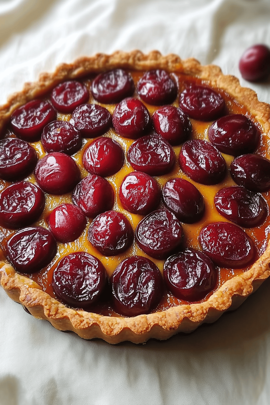Tarte aux Prunes Rouges: Une Douceur Saisonnière Final Dish Presentation