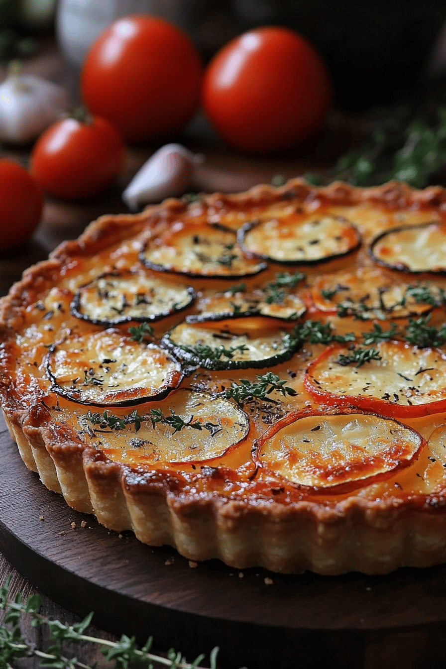 Tarte aux légumes et parmesan une recette originale Final Dish Presentation
