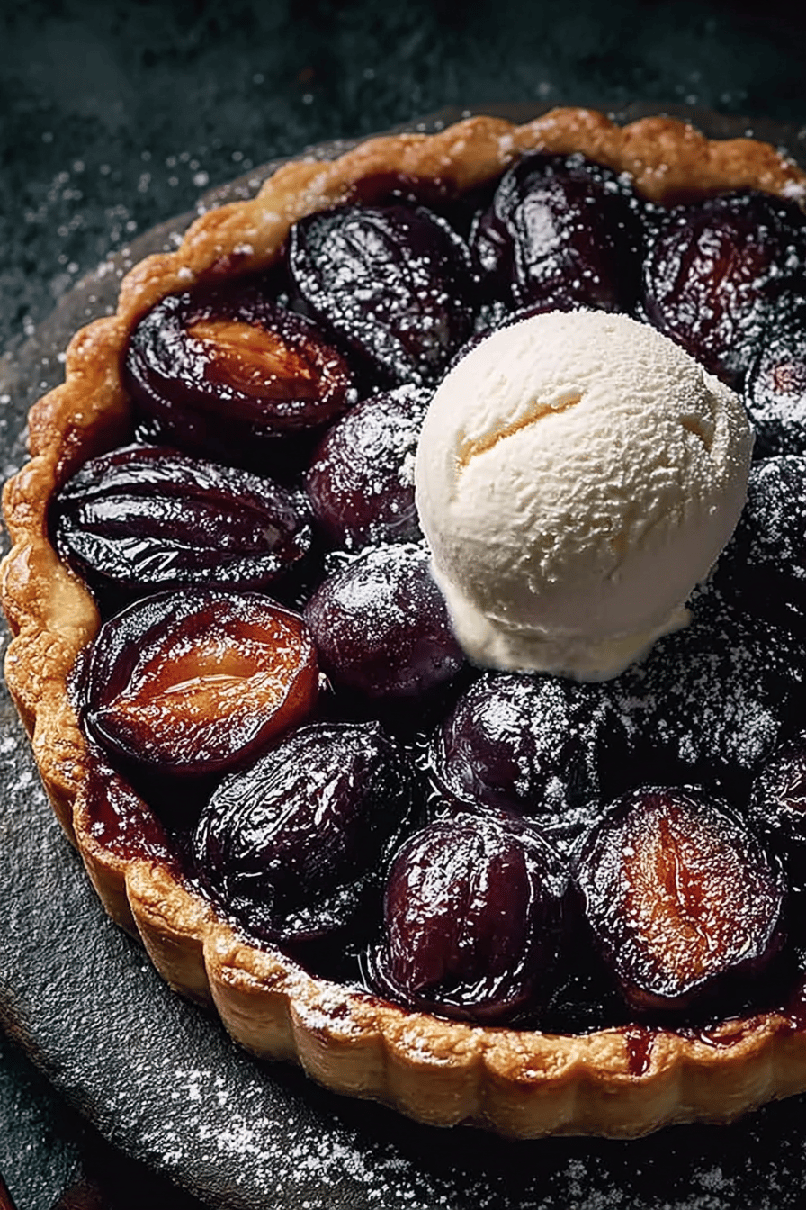 Tarte aux prunes rustique: un dessert d'été savoureux ingredients