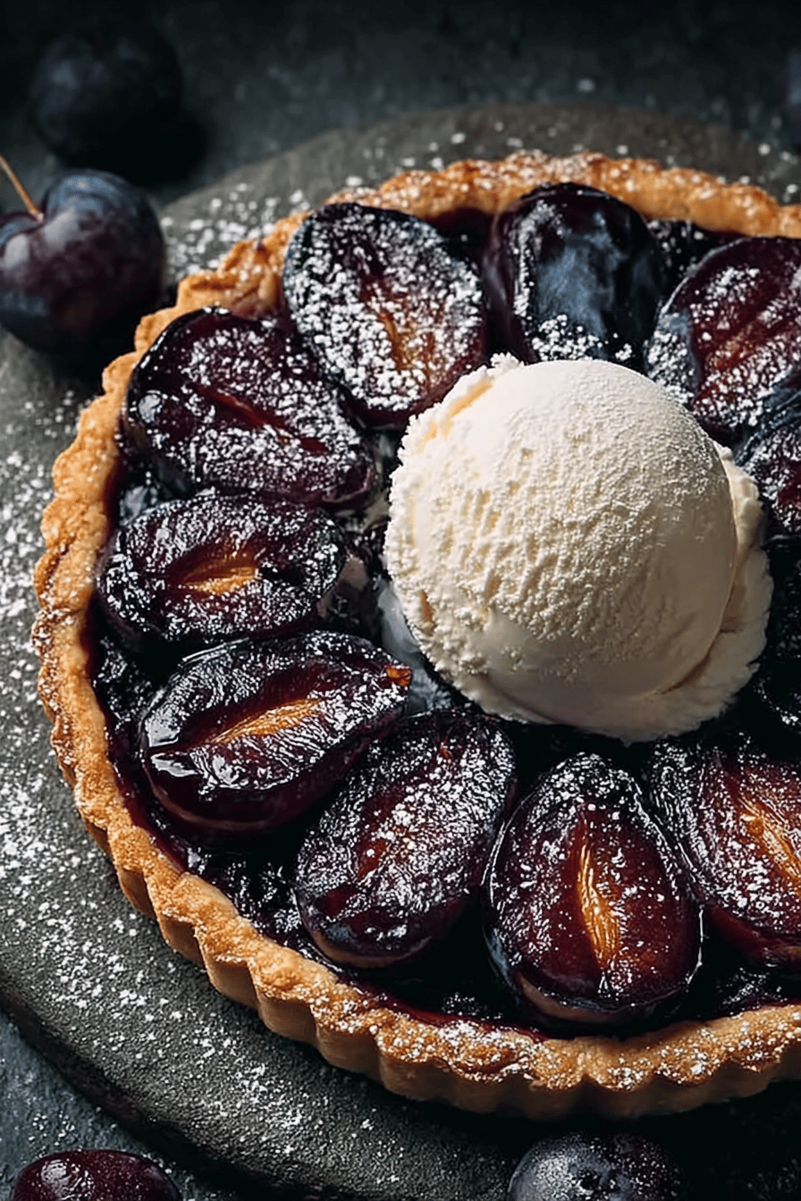 Tarte aux prunes rustique: un dessert d'été savoureux