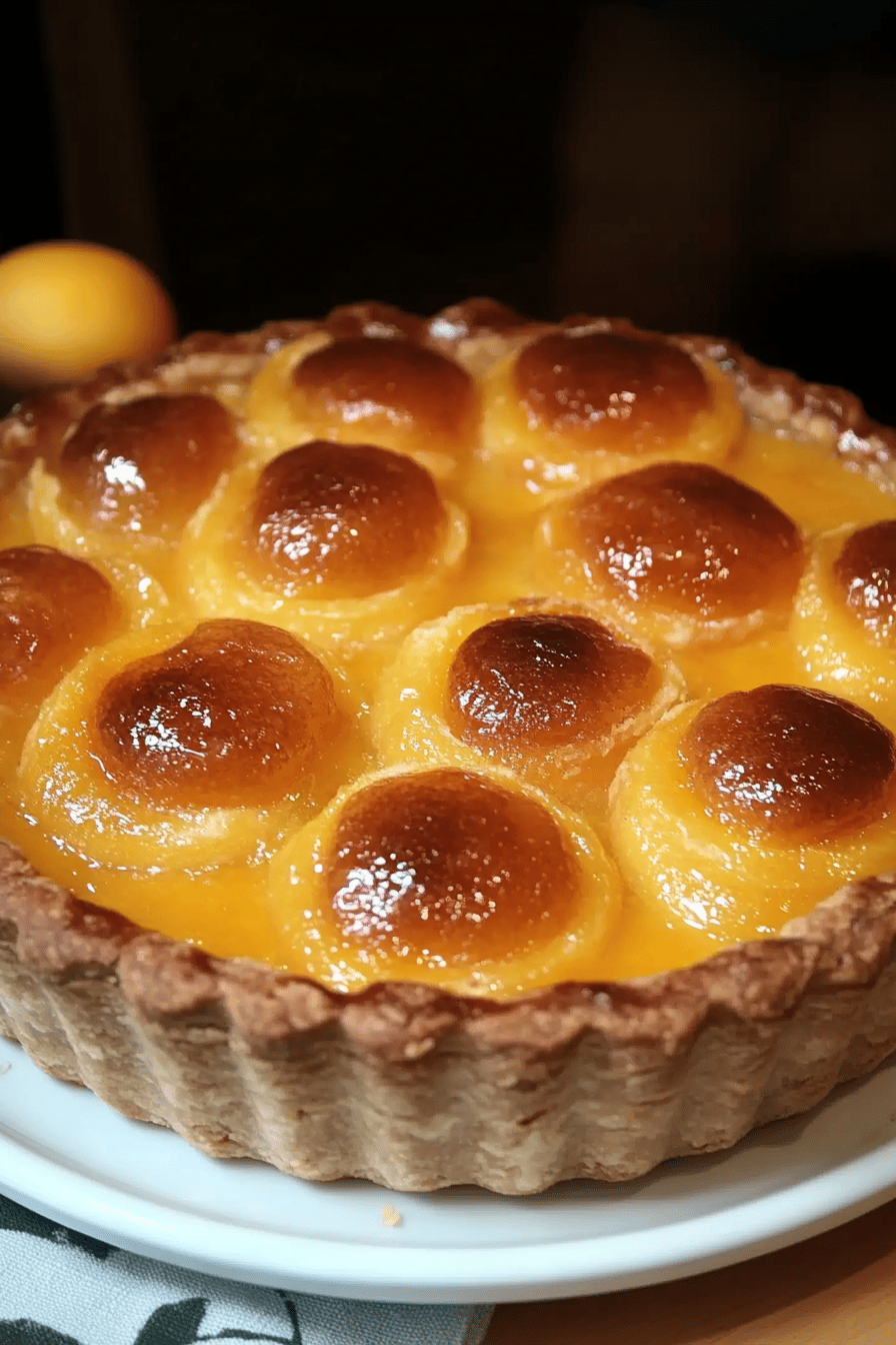 Tarte briochée aux pêches: un dessert estival Final Dish Presentation