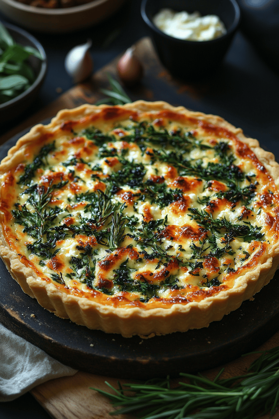 Tarte épinards-ricotta  recette végétarienne conviviale Final Dish Presentation
