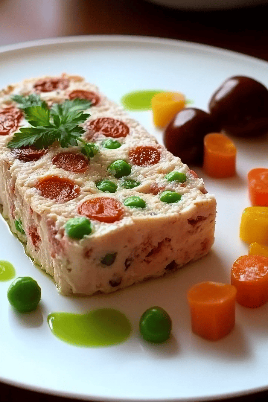 Terrine de Poulet aux Légumes: Recette d'Été Famille Final Dish Presentation