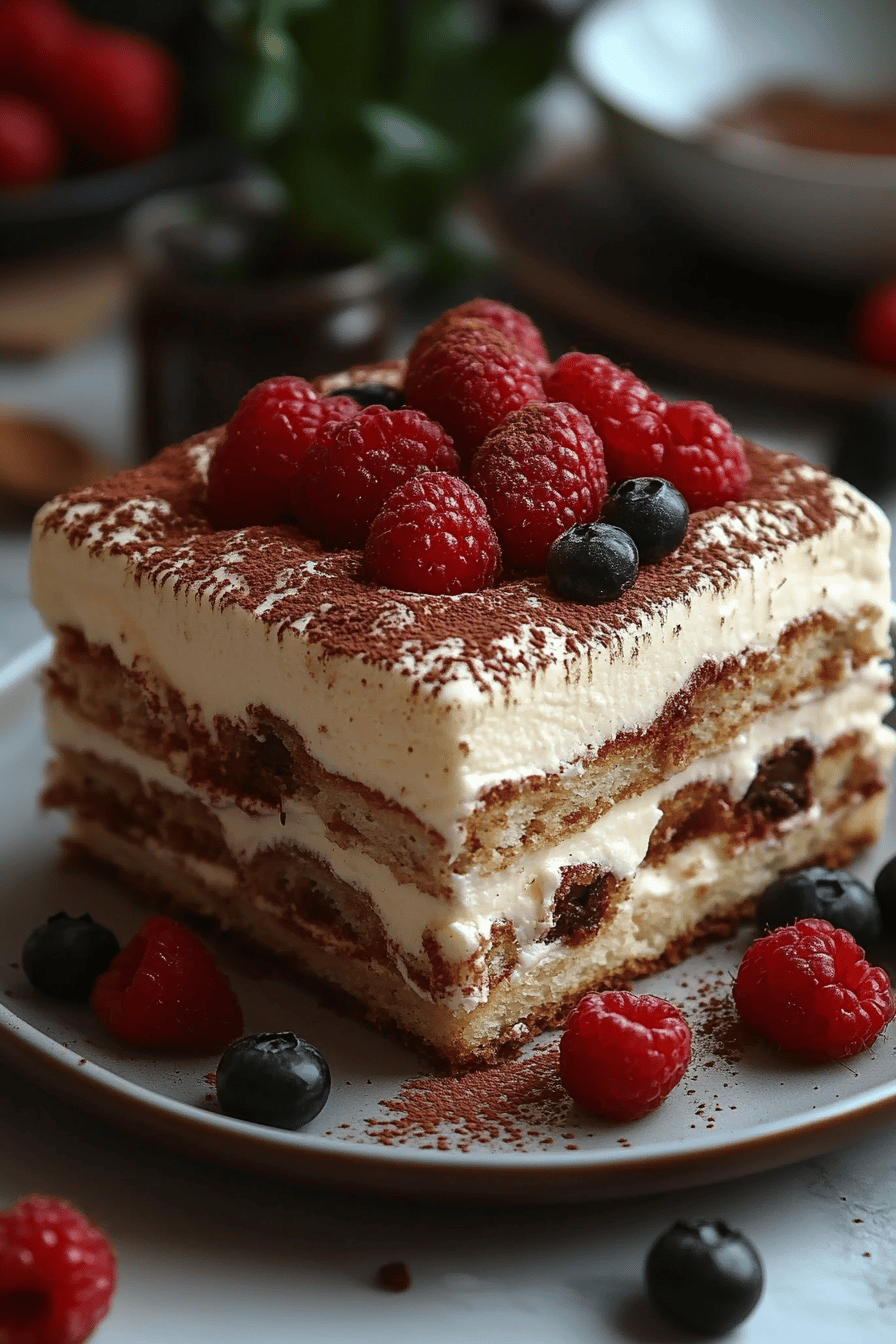 Tiramisu Italien Délicieux Final Dish Presentation