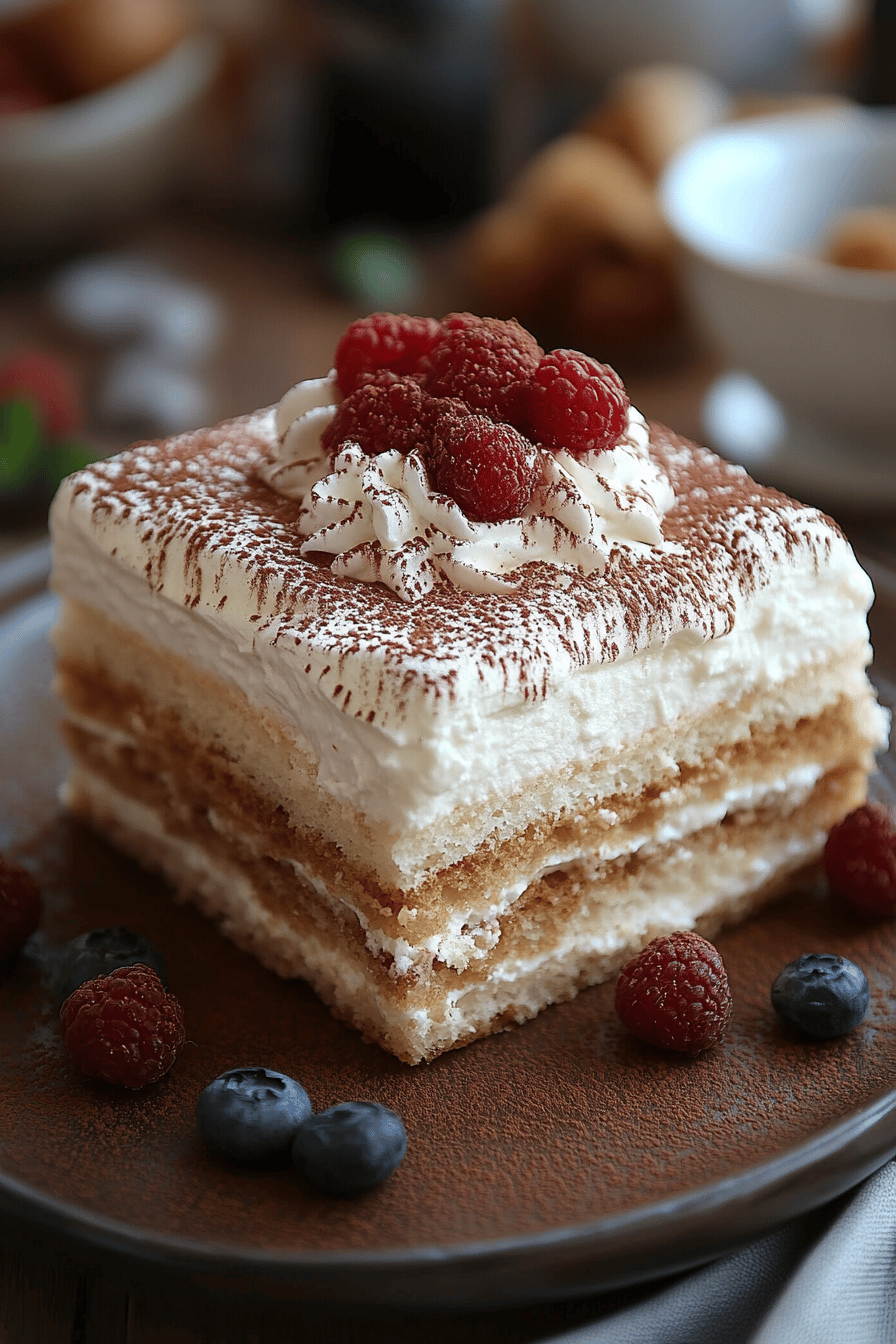 Tiramisu Italien Délicieux Final Dish Presentation